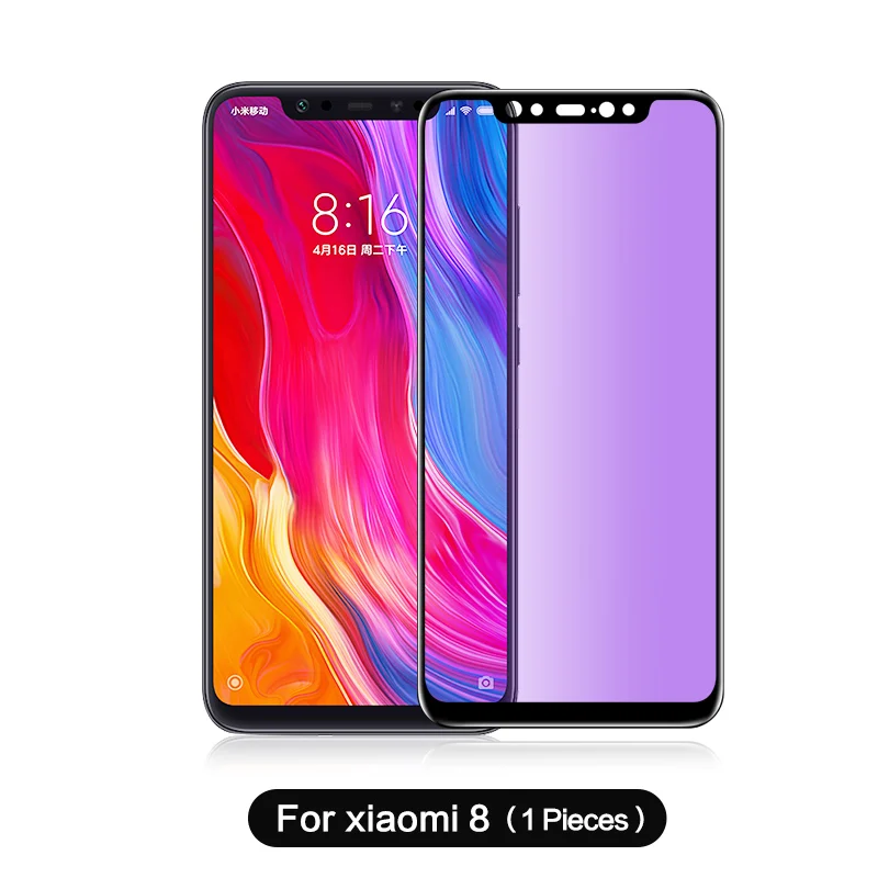 Синий светильник SmartDevil для Xiao mi Red mi Note 7 закаленное стекло для Xiaomi mi 8 mi 9 SE 6X красный mi Note 7 Защита экрана полное покрытие - Цвет: for xiaomi 8