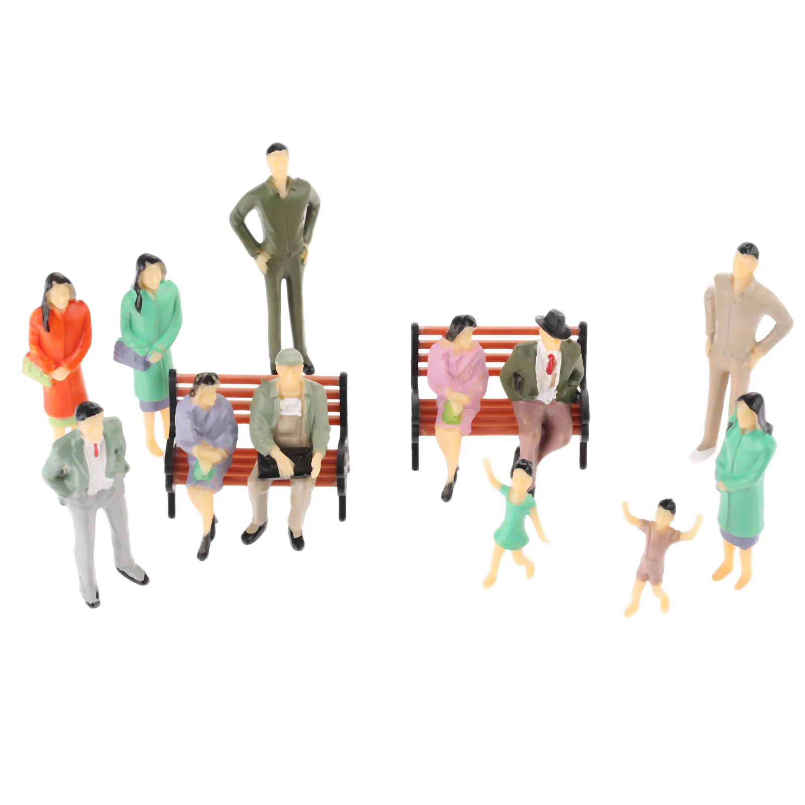 10pcs/lot 1:30 Multicolor Model People Miniature Figures Architectural Models Human Scale Model 65MM Plastic Peoples For Layout miniature figurines miniature ornament