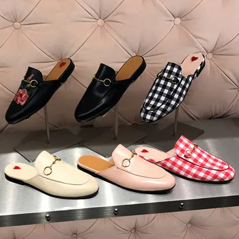 

Sweeheart leather women's and men‘s slippers metal buckle slippers fashionable sandals women's shoespackage toe sandals shoes