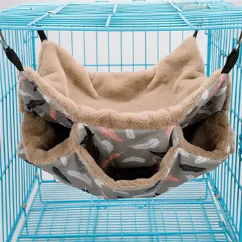 

Warm Hamster Hammock Hanging Beds House Winter Small Animal Squirrel Double-Layer Plush Cotton Nests Small Pets Warm House