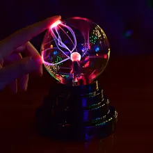 Красочный USB магический светодиодный стеклянный светильник черная основа стеклянный плазменный шар лампа Сфера светильник ning USB Батарея Украшение Ночной светильник