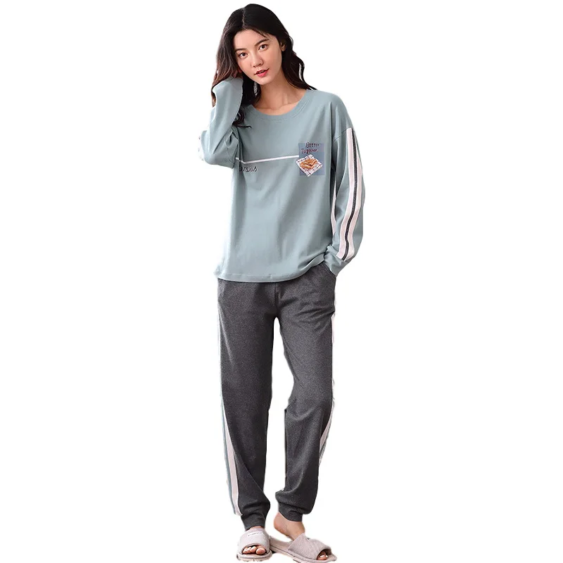 

Autumn Cotton Ladies Pajamas, Long-Sleeved Sports And Leisure Plus Size Home Wear