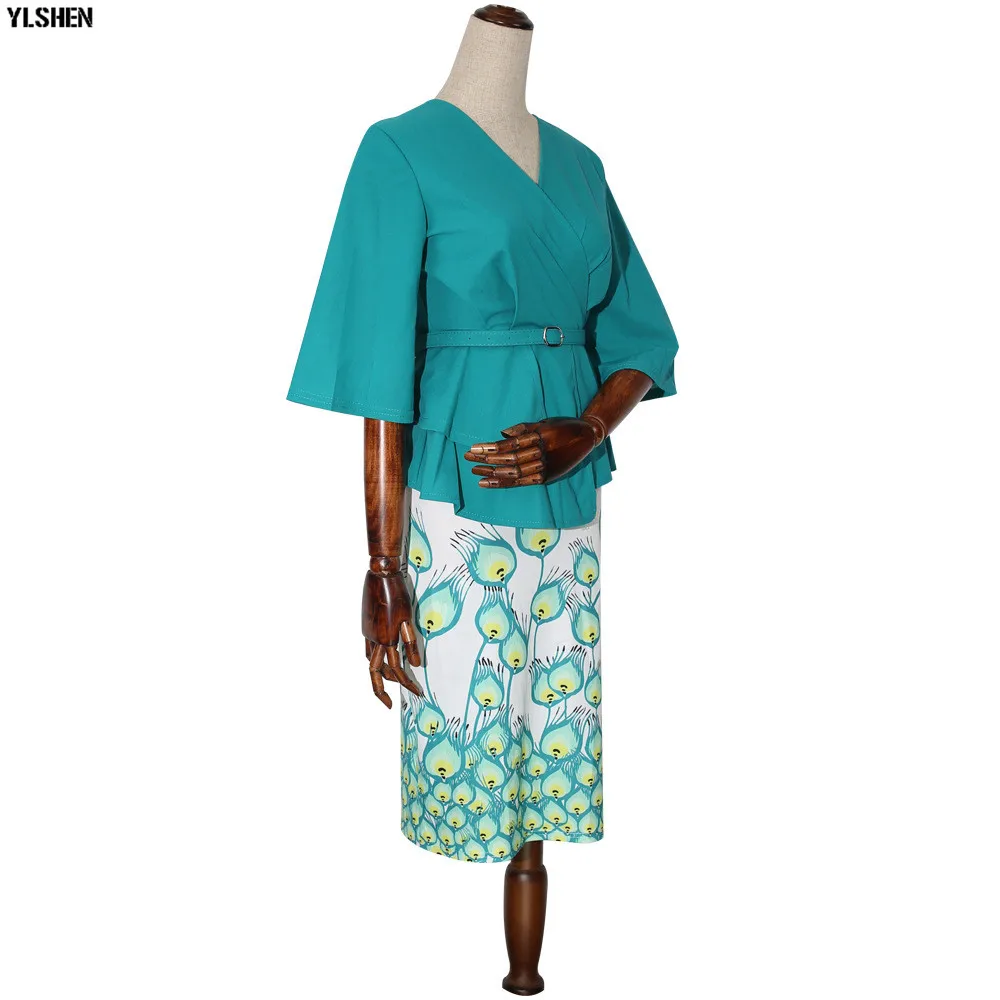 New Style African Dresses for Women Dashiki Print African Skirt Clothes Ankara Dress Bazin Rich Robe Boubou Africaine Femme 2019 05