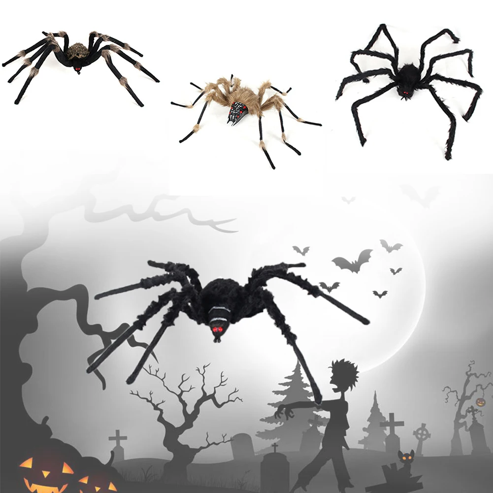 

Halloween Fun Home Bar Accessories Party Tricky Toy Simulation Plush Foldable Kids Artificial Spider Decorative