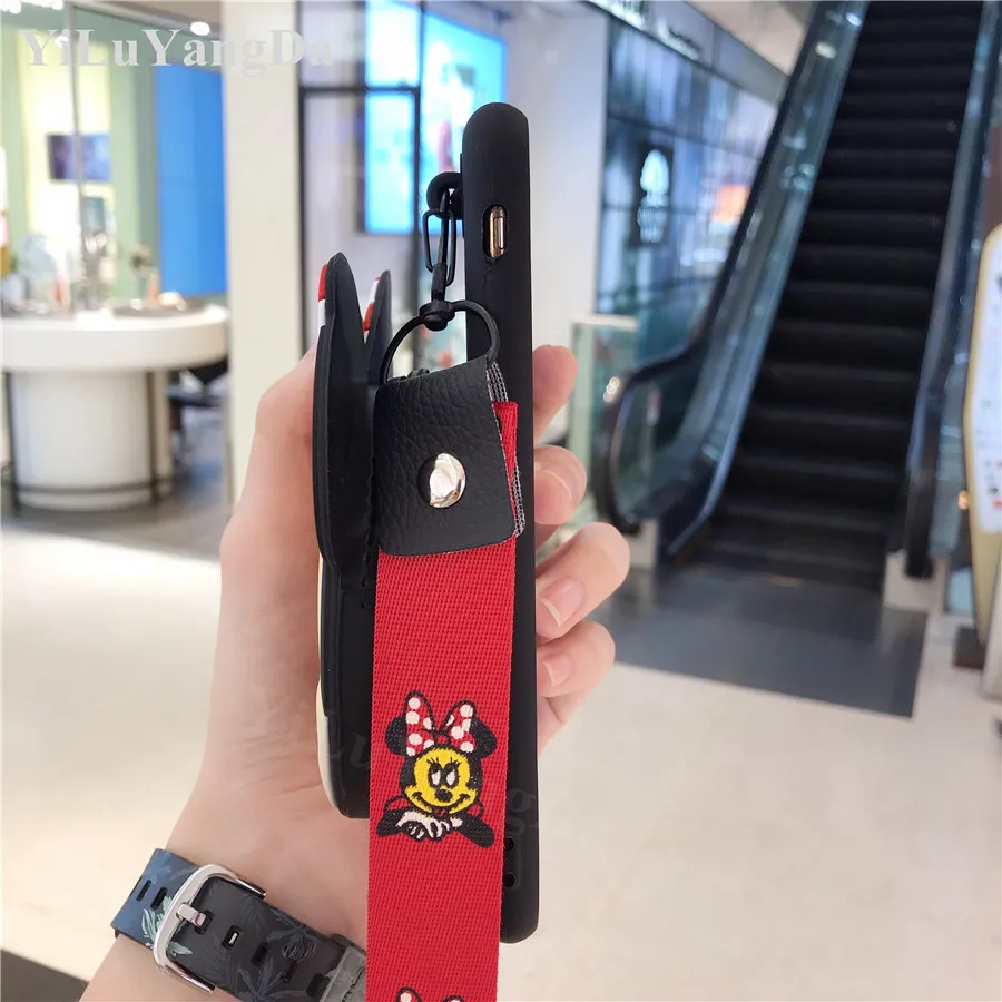 Mickey Minnie Zipper Wallet Cartoon Phone Case for iPhone 6 6s 7 8 Plus X XR XS 11 Pro Max Soft Silicone Bag Cover Coque Fundas
