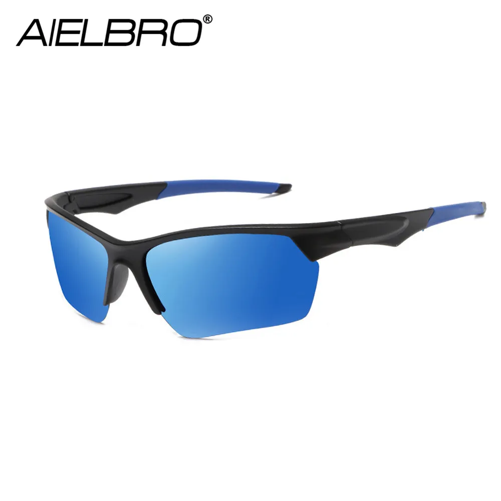 AIELBRO Men Women Polarized Cycling Sunglasses Outdoor Sports Mountain UV400 Sun Glasses Windproof MTB Bicycle Goggles Eyewear