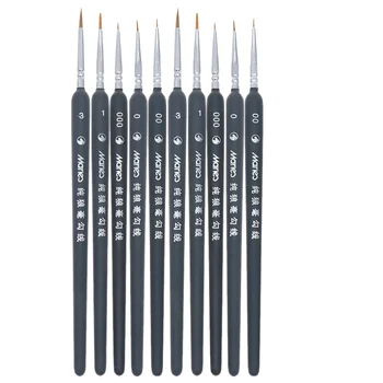 

10pcs Useful Wolf Hair Tip Brushes Professional Detail Paint Brush Fine Detailing Painting Drawing Brushes