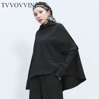 

TVVOVVIN 2020 New Spring Turtleneck Irregular Solid Color Pullover Sweatshirt Streetwear Personality Casual Tops PC968