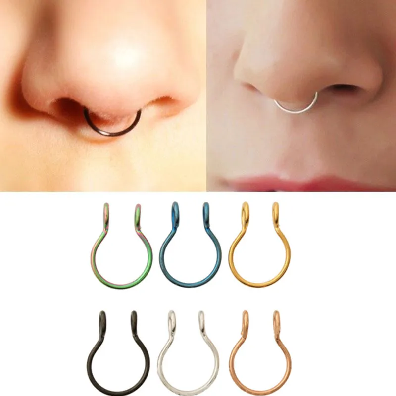 Septum Ring Fake Non Pierced Nose Nose Cuff Surgical Steel