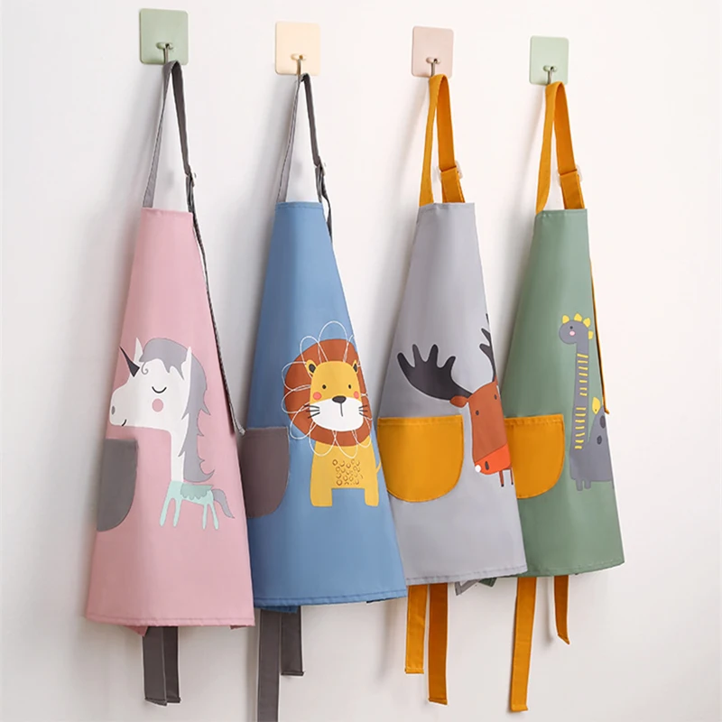 Baby Bibs Apron Child Kids Painting Cooking Baking Pinafore Food Waterproof Toddle Boys Girls Kitchen Clothes