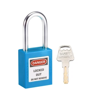 

uxcell Lockout Tagout Safety Padlock 38mm Steel Shackle Keyed Alike Blue