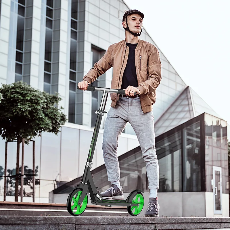 City Adjustable All Iron Body T-Style Kids Scooter Children Kick Scooter 200mm Wheel Adults Foldable Foot Bear 150kg