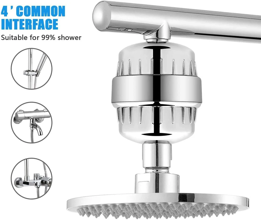 1Set 10 Stages Shower Water Filter - Remove Chlorine + Heavy Metals - Filtered Showers Head Soften for Hard Water