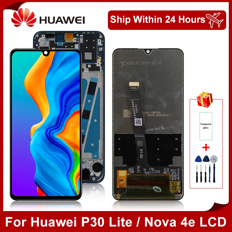 Pantalla LCD Original para Huawei P30 Lite, digitalizador de pantalla táctil Nova 4E, pieza de repuesto MAR-LX1 LX2 AL01 para HUAWEI P30 Lite