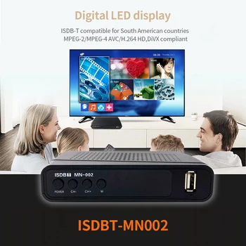 

FTA ISDB-T Digital TV Tuner for Peru Brasil Chile ISDBT TV Receptor Receiver H.264 Set Top Box VHF/UHF Full HD AC3 EPG TV Tuner