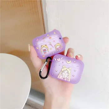 

Fluorescence Square Sailor Moon Earphone Case for Airpods 1 2 Wireless Bluetooth Cover for Airpods Pro Protective Case Couqe