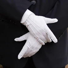 

4PCS White Formal Uniform Gloves Women Men Cotton Hand Gloves Sun Protection Parade Tuxedo Costume Honor Jewelry Driving Gloves