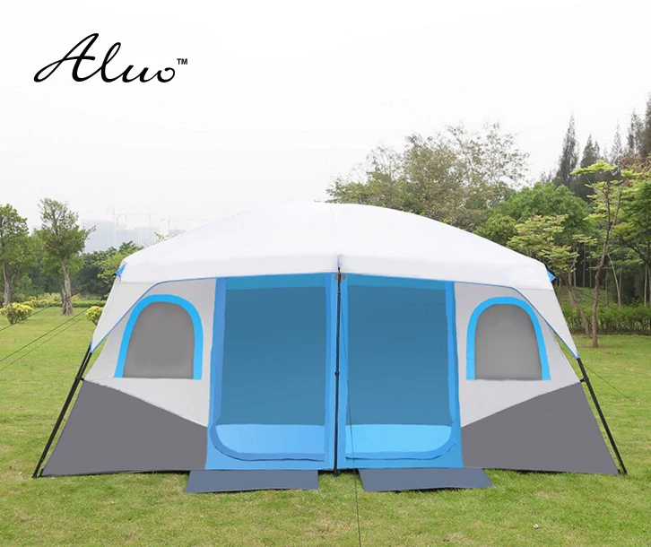 

Large space tent Outdoor 8-10 people two-bedroom tent camping equipment super large tent family barbecue automatic double layers