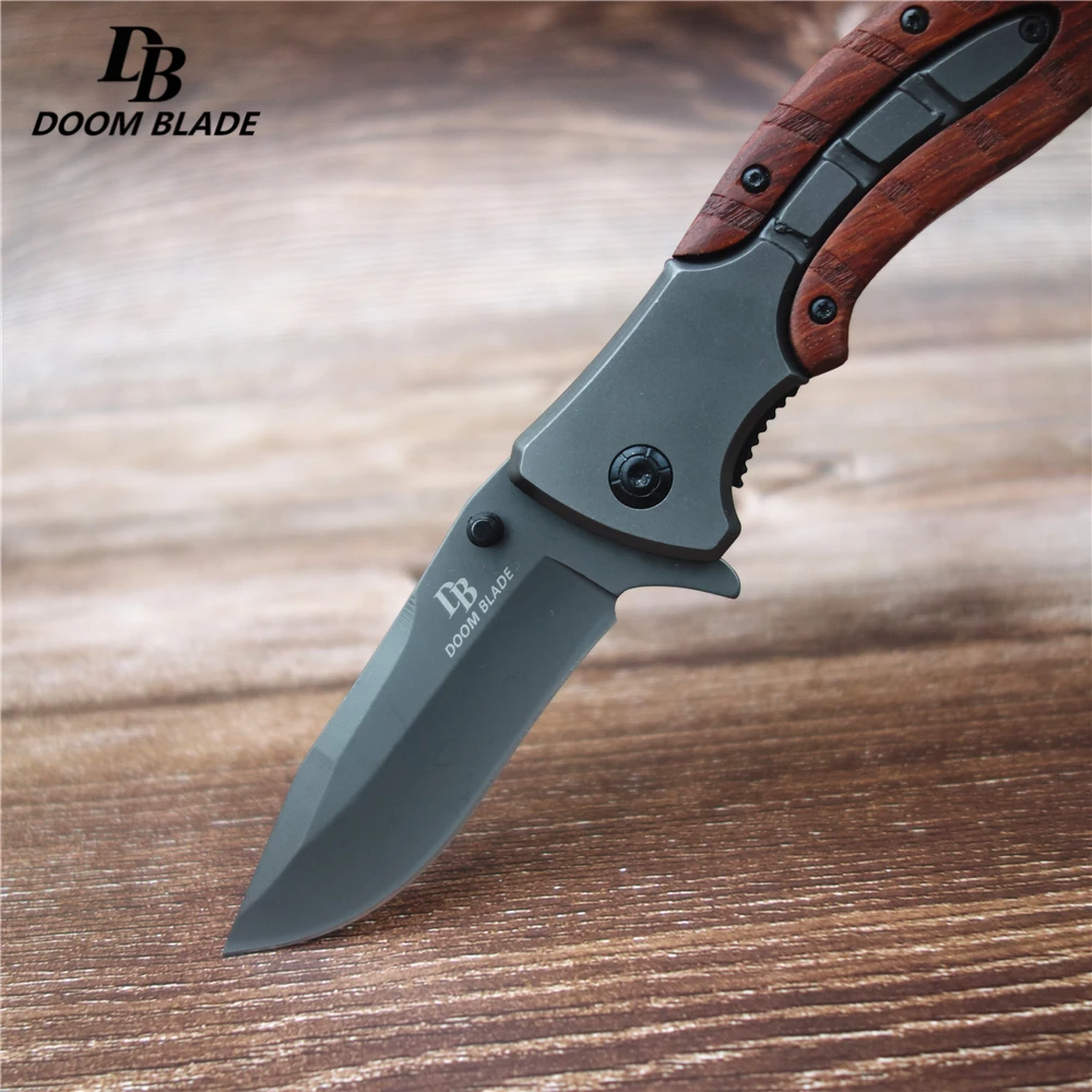 10PCS/LOT 7.9&quot Knives 57HRC Wooden Camping Outdoor Folding Portable Survival Rescue Tools Self-defense Multi Tactical Knife |