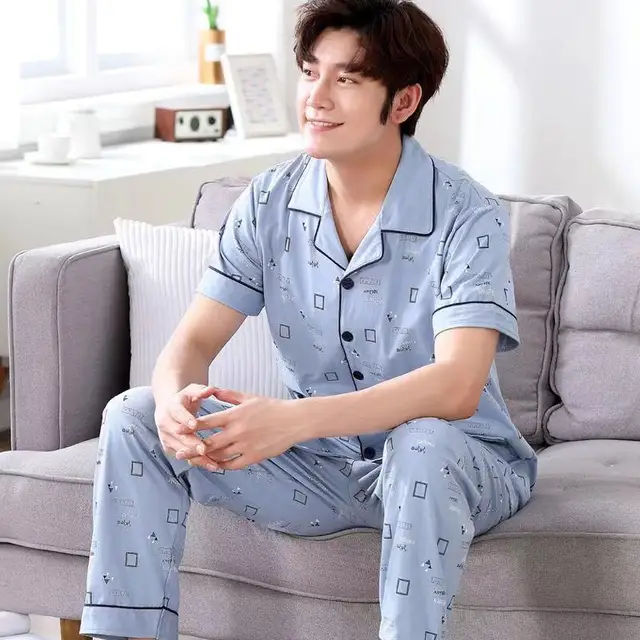 Trendy Pajama Sets Men Single Breasted 
