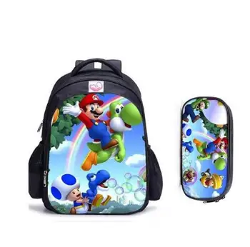 

16 Inch Mario Bros Children School Bags Orthopedic Backpack Kids School Boys Girls Teenage Mochila Infantil Catoon Bags