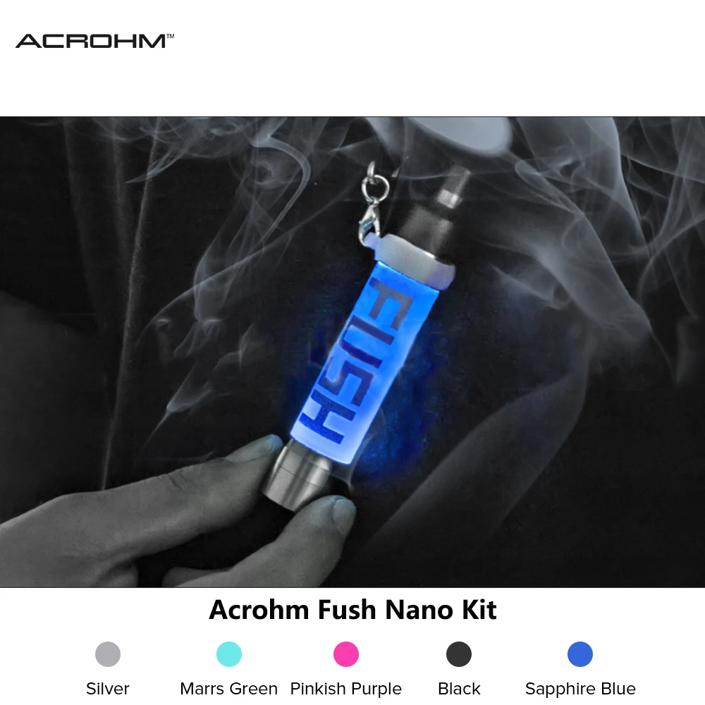 

Original Acrohm Fush Nano Pod Vape Kit built 550mAh LED Mod with 1.5ml Fush nano tank Electronic Cigarette 1.4ohm Coil Head