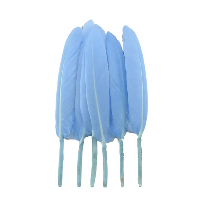 Light blue 20-100 шт./лот, натуральные утиные перья, рукоделие, для изготовления ювелирных изделий, для свадебной вечеринки, декоративные, 10-15 см, Плюм, сделай сам, для шитья, аксессуары для дома - Цвет: Light blue