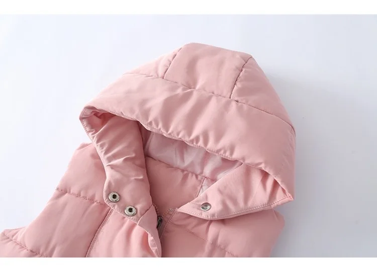 OLEKID 2023 Herbst Winter Kinder Weste Für Mädchen Mit Kapuze Verdicken Warme Mädchen Ärmellose Jacke 3-12 Jahre Kinder Teenager weste – Detail 14