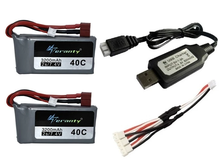 Обновление 3200mah 7,4 v Lipo зарядное устройство набор для Wltoys 12428 12423 RC четырехколесный RC автомобиль для Feiyue 03 Q39 RC запчасти - Цвет: Светло-желтый