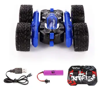 

2.4G 360 Degrees Rotating Double Sided RC Stunt Car with Light Modeling Toy for Kids RC Cars Toys Gifts for Kids Red/Blue