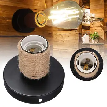 

Vintage Retro Antique Lamp Base E27 Socket Industrial Modern Ceiling Light Rope Wall Lamp Bulb Lamp Holder Sconce AC110-220V