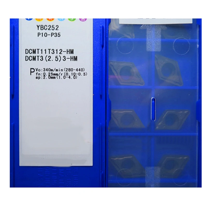 Dcmt070204-Hm Dcmt070208-Hm Dcmt11T304-Hm Dcmt11T308-Hm Dcmt11T312-Hm Ybc252 Inserti In Metallo Duro Utensili Per Tornio Per Acciaio