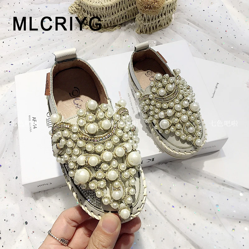 

Autumn New Kids Pearl Casual Sneakers Baby Girls Rhinestone Shoes Children Sport Sneakers Toddler Boys Brand Sneakers Trainers