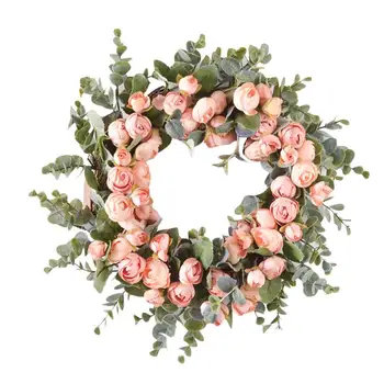 

13.78in Artificial Wreath Lifelike Silk Flower Wreath Hanging Wreath For Wedding 35cm Door Wreath Home Decoration Supplies