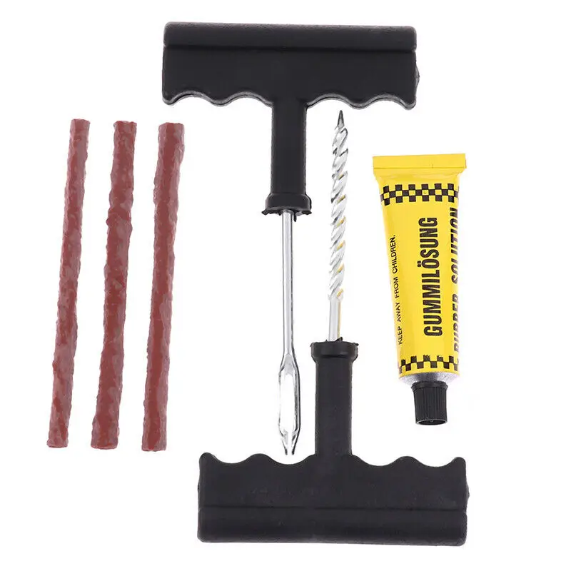 

6PC Set Tubeless Tire Repair Patch Fix Tool Emergency Kit Puncture Car Truck Motorcycle Wheel Pats Tire Accessories