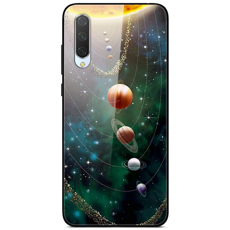 Для Xiaomi mi A3 чехол милый аниме силиконовый оправа закаленное стекло задняя твердая Крышка для Xiaomi mi A3 A 3 mi A3 чехол для телефона