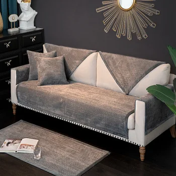 

All Season Thick Luxury Sofa Cover Elegant Plush Towel Convenient Slipcover Anti-skid Seat Couch Decor for Parlour Living Room