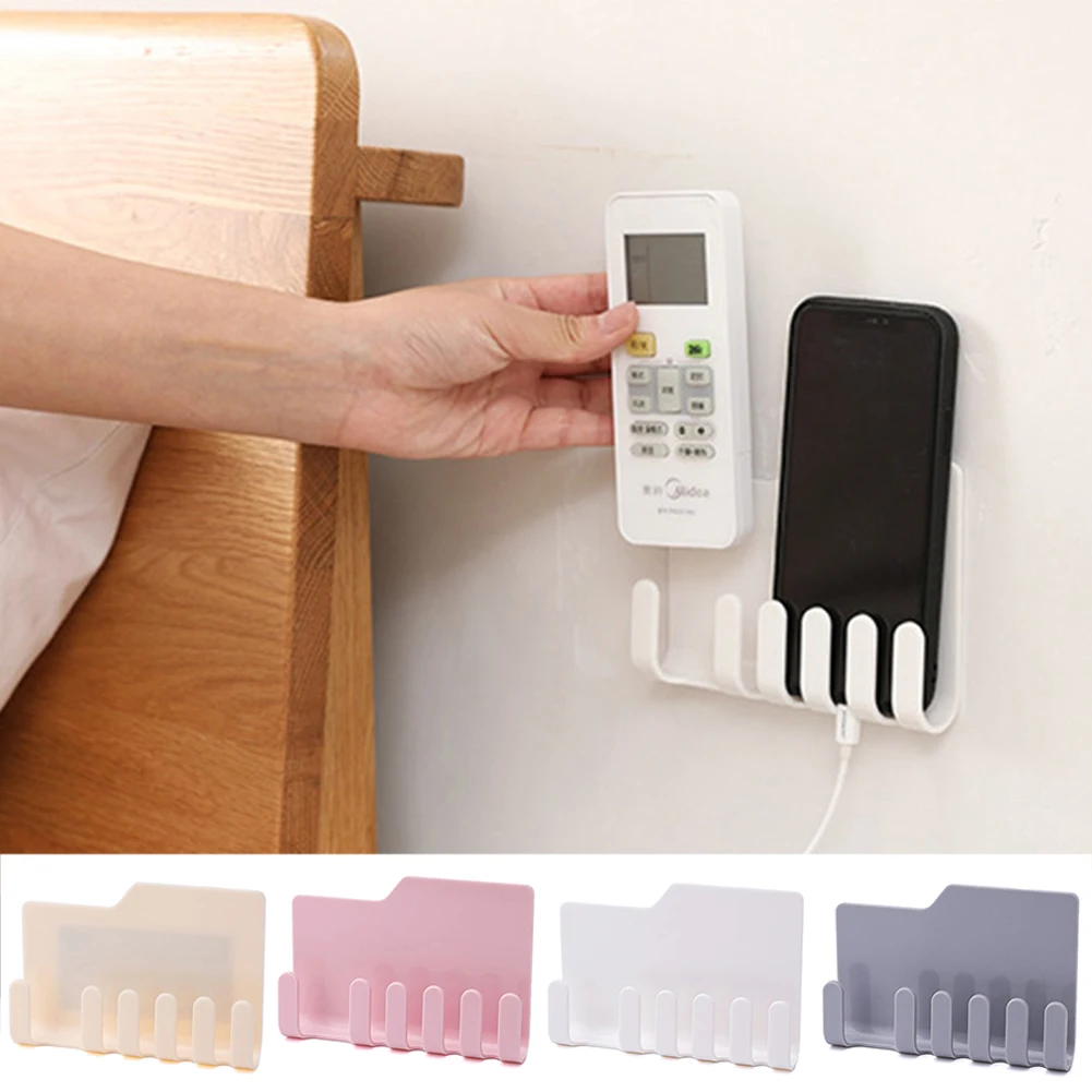 

1Pcs Phone Wall Holder Wall Mounted Storage Rack Smartphone Hanging Cellphone Tablet Charging Multifunction Remote Control Holde