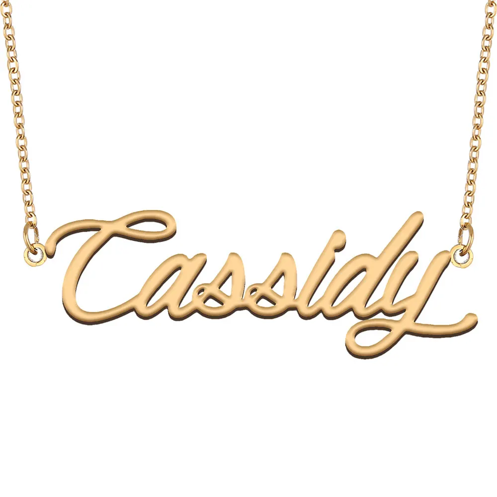 

Cassidy Name Necklace Personalized Women Stainless Steel Jewelry Gold Plated Nameplate Pendant Femme Mothers Girlfriend Gift