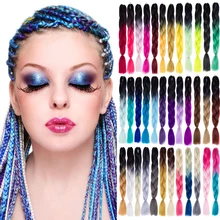 LUPU негабаритных синтетических плетеных крючком косичек 24 дюйма цвет волос черный 100 г Обер цвет волос для наращивания головной убор