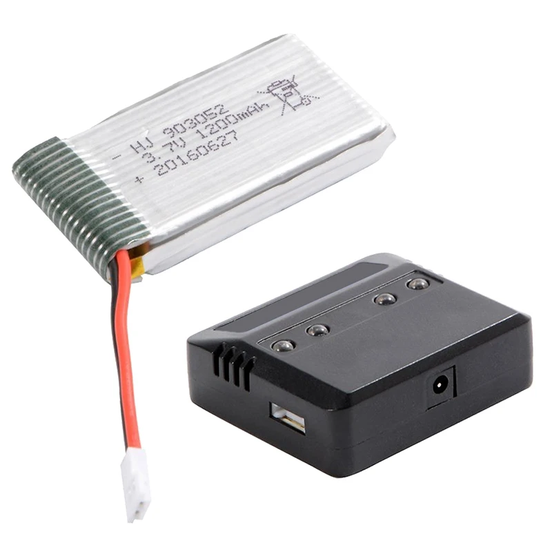 2 шт. 3,7 V 1200 мА/ч, 25C Lipo Батарея+ 4 в 1 Батарея Зарядное устройство для Syma X5S X5SW X5SC M18 H5P Квадрокоптер BC 590