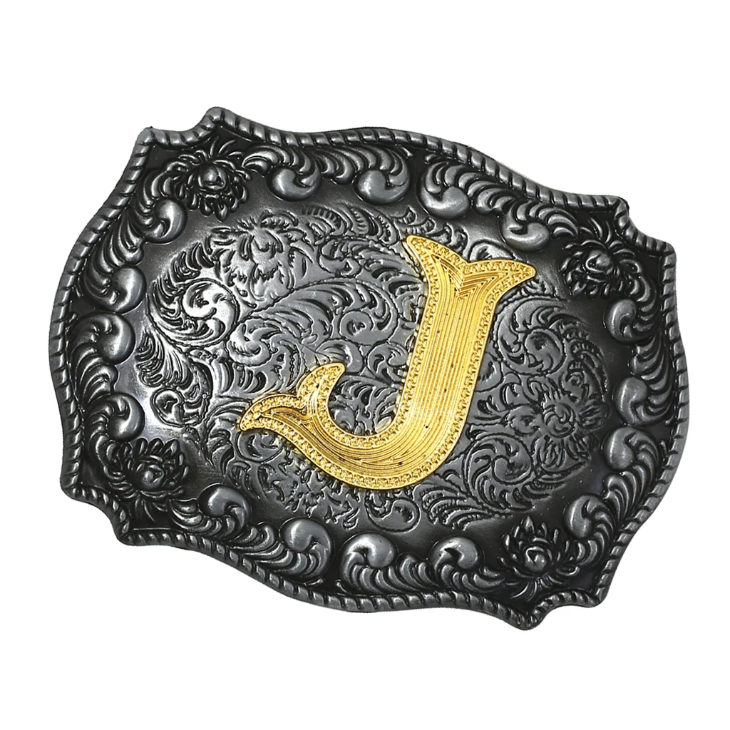 J Мужская Ковбойская Техасская Пряжка для ремней rodeo, подарки, ювелирные изделия, оригинальные буквы, A-Z, новинка, мужской ремень с пряжкой - Цвет: J
