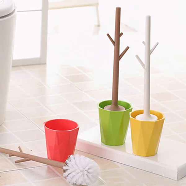 Creative tree-shaped toilet brush set detachable bathroom toilet brush toilet brush cleaner(green