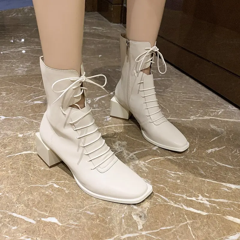Size 35-40 2020 New Elegant Womens Boots Autumn Brand Design Solid PU Shoes for Woman Sexy Ladies High Heels Career Dress Pumps