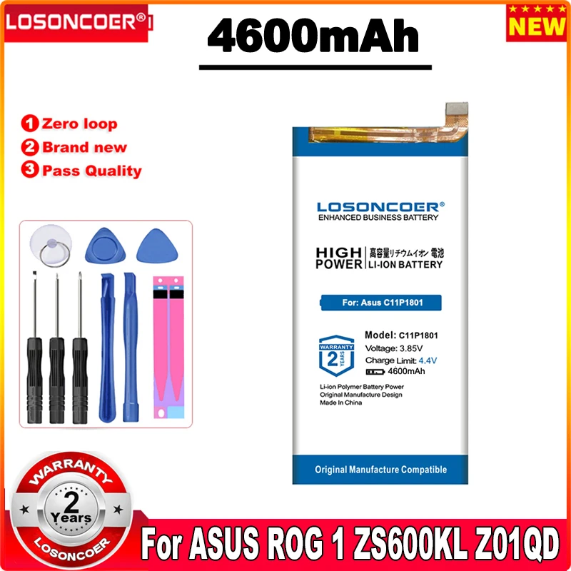

LOSONCOER C11P1801 4600mAh Battery For Asus ASUS ROG 1 Game ZS600KL Z01QD Mobile Phone