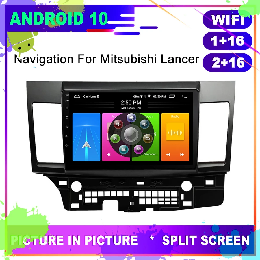 Автомагнитола OTOJETA на Android 10 с GPS навигацией для Mitsubishi Lancer 2013 головное устройство