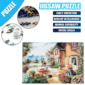 

1 Set/1000 Pieces Puzzle Beautiful courtyard Decorative paintings Free time Educational Holiday Gift Puzzle Toy 50X75cm 67