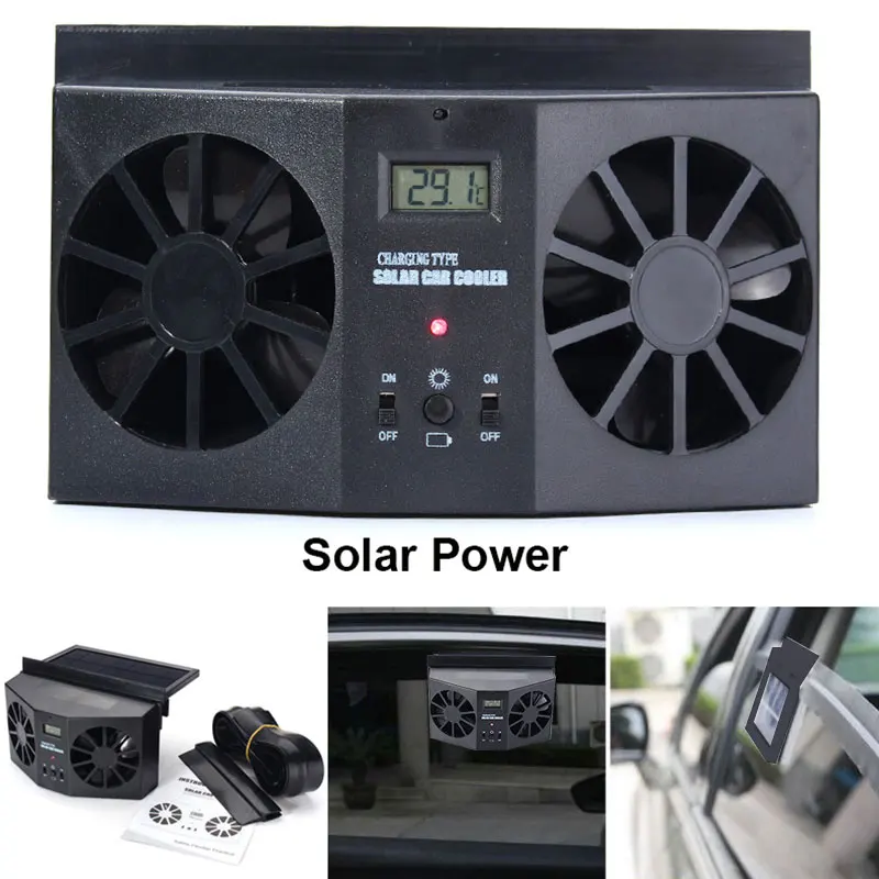 Автомобильный оконный вентилятор, вентилятор на солнечной энергии, автомобильный вытяжной вентилятор, универсальный технический черный Exaustor Ventilador Windshields Cooler