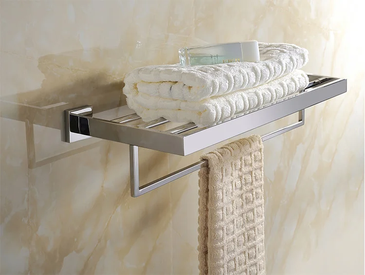 towel rack Аксессуары для ванной комнаты из нержавеющей стали, квадратная база, набор аксессуаров для ванной комнаты, настенный набор аксессуаров для ванной комнаты, современный - Цвет: towel rack
