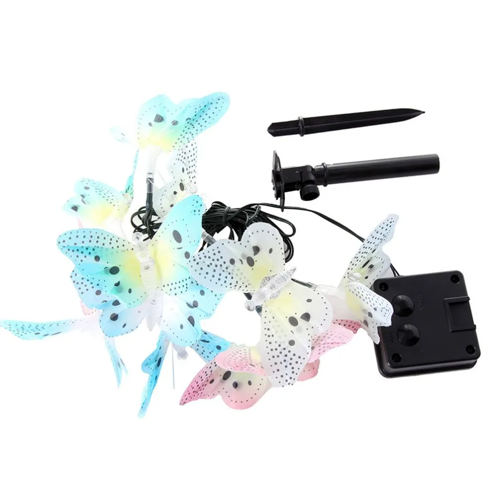 

12 Led Solar Powered Butterfly Fiber Optic Fairy String Outdoor Christmas Day Garden Decoration Star Light Dropshipping